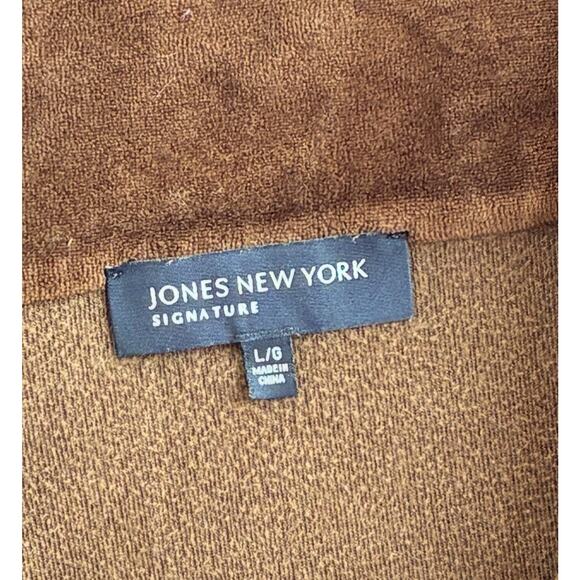 JONES NEW YORK Womens 2 Piece Velour Jogging Track Suit Pants Jacket Large Brown - Picture 12 of 12